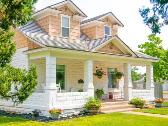 white and brown concrete house