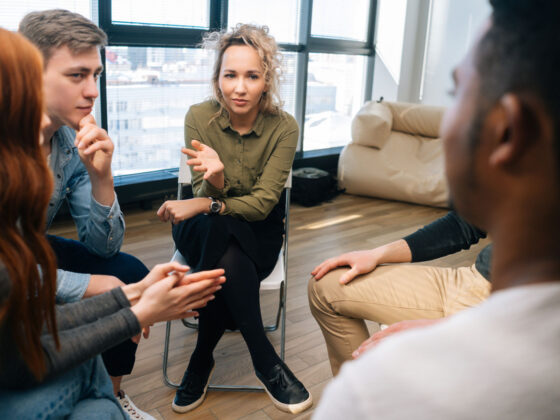 Group of people in drug rehab center in New York