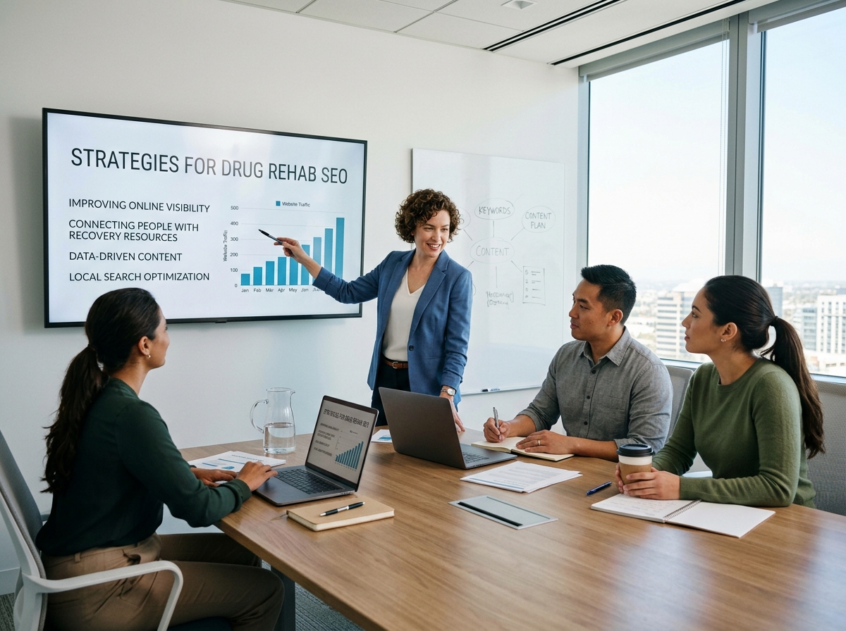 well-structured rehab facility website layout with clear navigation and trust signals - drug rehab seo