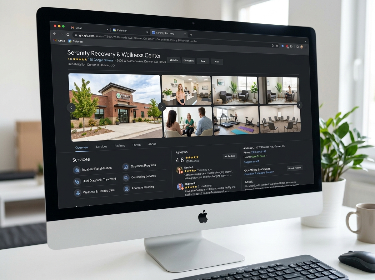 Fully optimized Google Business Profile showing photos, reviews, and detailed service listings - improve rehab google