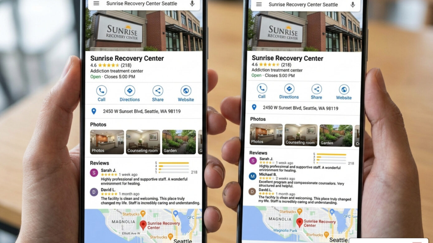Google maps rehab listing